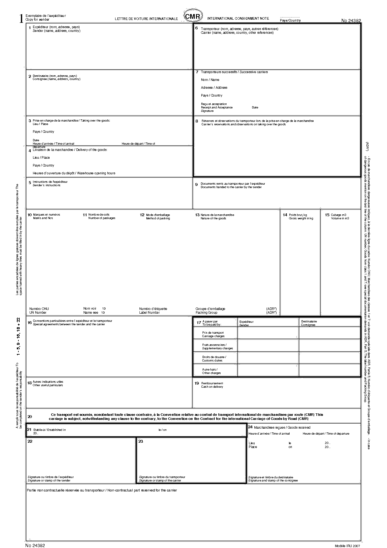 <strong>CMR</strong> - Definition by AcronymFinder Cmr transport document template